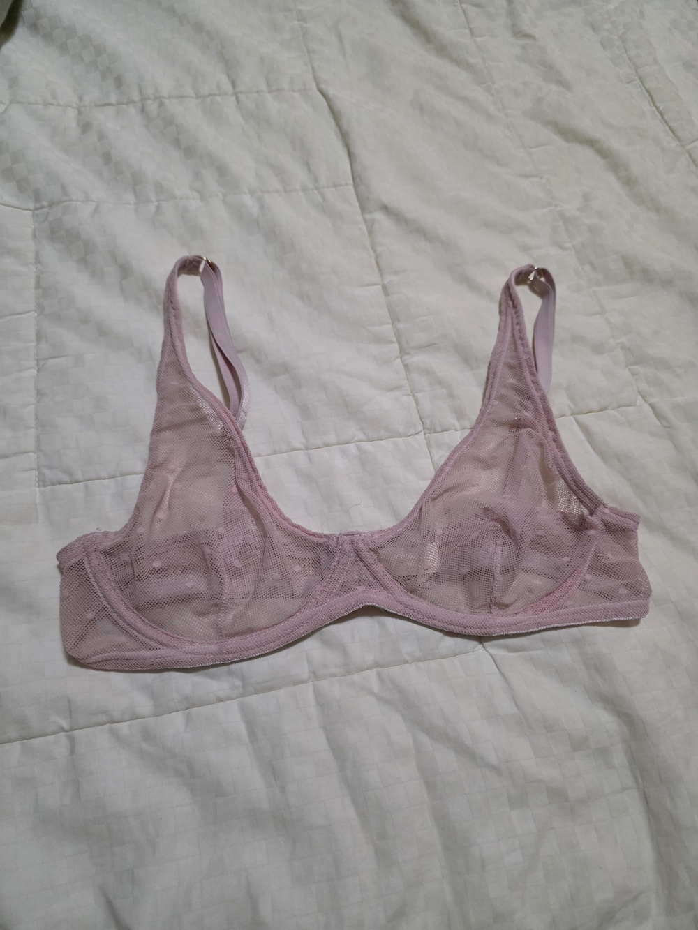 Naja Sheer Mesh Underwire Bra - Pale Pink